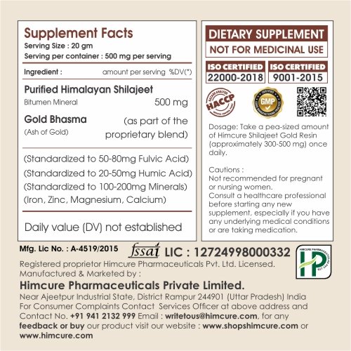 Himcure Pure Himalayan Shilajeet Gold Resin 20gm - Image 8