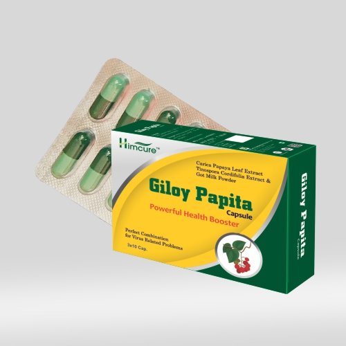 Himcure Giloy & Papaya Capsule | Immunity Booster | Platelets Improver | 30 Capsules Pack